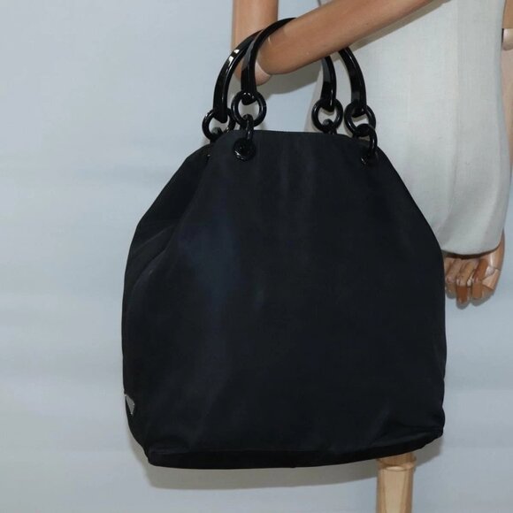 PRADA Hand Bag Nylon Black Auth - Picture 1 of 16